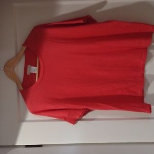 $2/15!Coral colored boxy knit top by Hekla &Co. Size L, oversized (I wear XL,14)